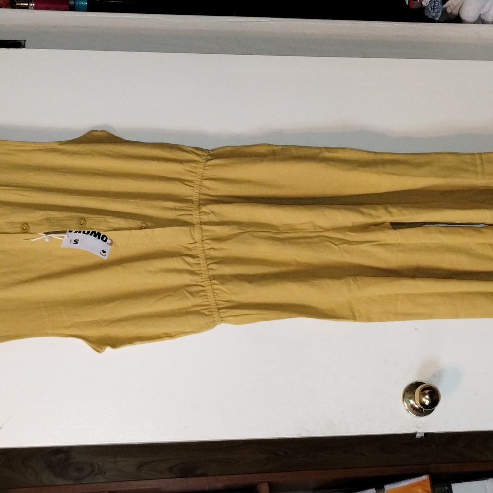 ⭐ Yellow Jumper Pants Suit No Sleeves